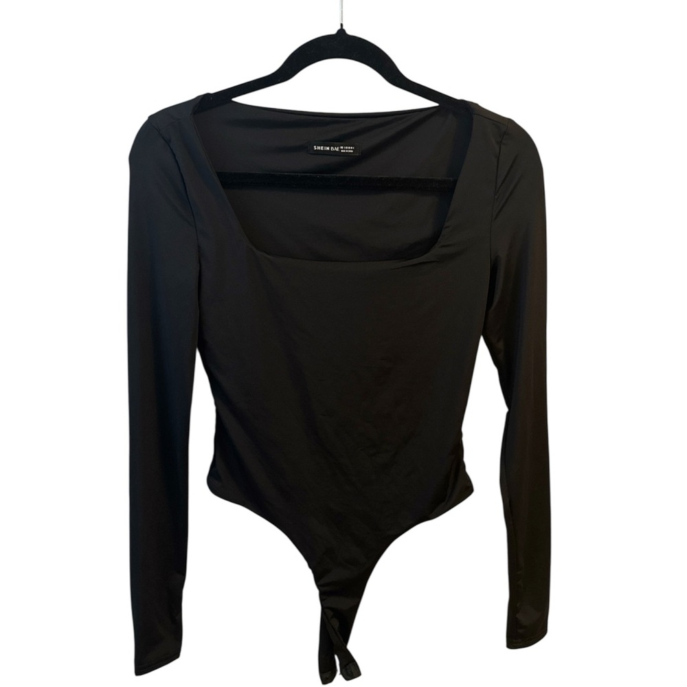 SHEIN Black Long Sleeve Bodysuit